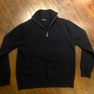 J. Crew Men’s 1/4 Zip Navy Blue Sweater (L)